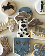 Load image into Gallery viewer, Cowboy hat 1 with cow print Debosser and Cutter STL File or physical procuct available