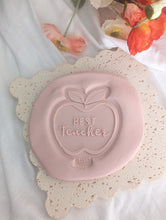 Load image into Gallery viewer, Apple with best teacher removable insert debosser and Cutter STL File or physical product available