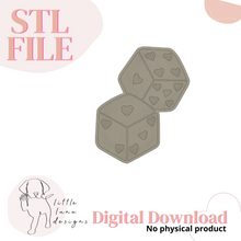 Load image into Gallery viewer, Love Heart Dice Debosser and Cutter STL File or physical procuct available