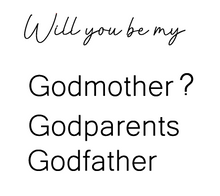 Load image into Gallery viewer, Single Word Embossers - Godparent proposal set