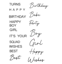 Load image into Gallery viewer, Single Word Embossers - Birthday Set