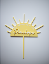 Charger l&#39;image dans la galerie, Name in Half Sun - First Trip Around the Sun - Cake Topper
