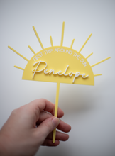 Charger l&#39;image dans la galerie, Name in Half Sun - First Trip Around the Sun - Cake Topper
