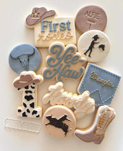 Load image into Gallery viewer, Cowboy hat 1 with cow print Debosser and Cutter STL File or physical procuct available
