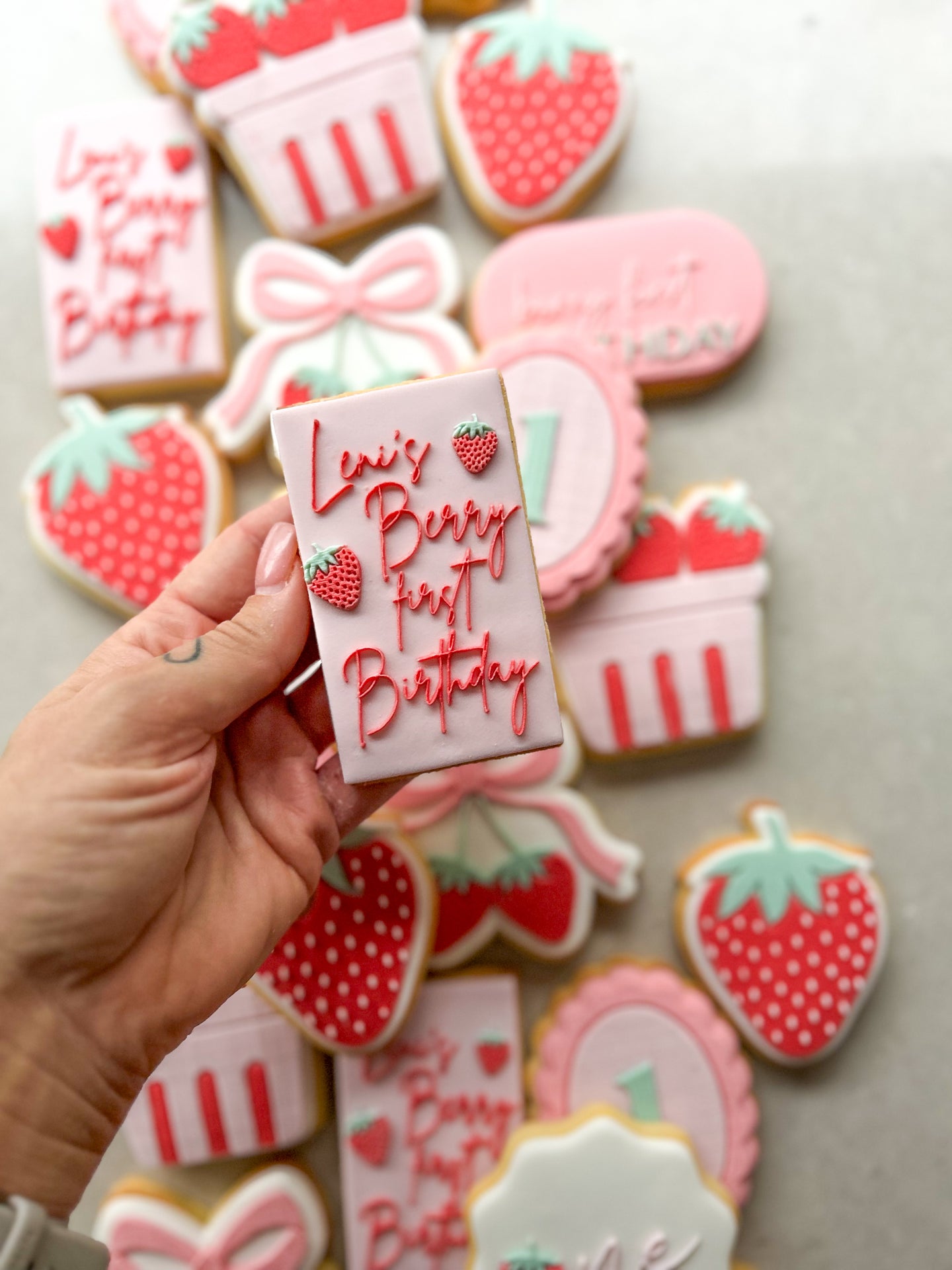 Personalised Berry First Birthday Fondant Debosser