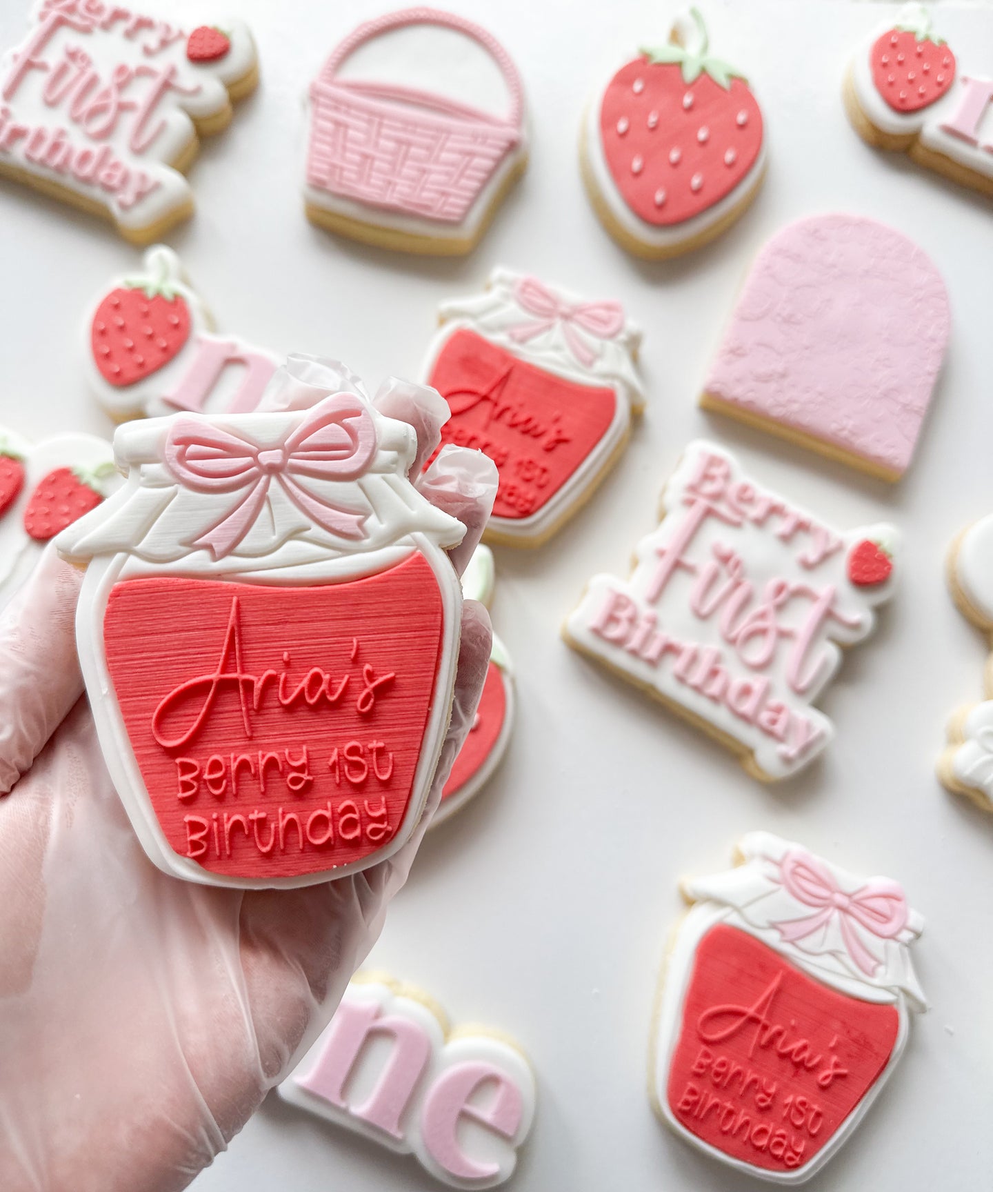 Jam Jar Custom berry first birthday Debosser and Cutter