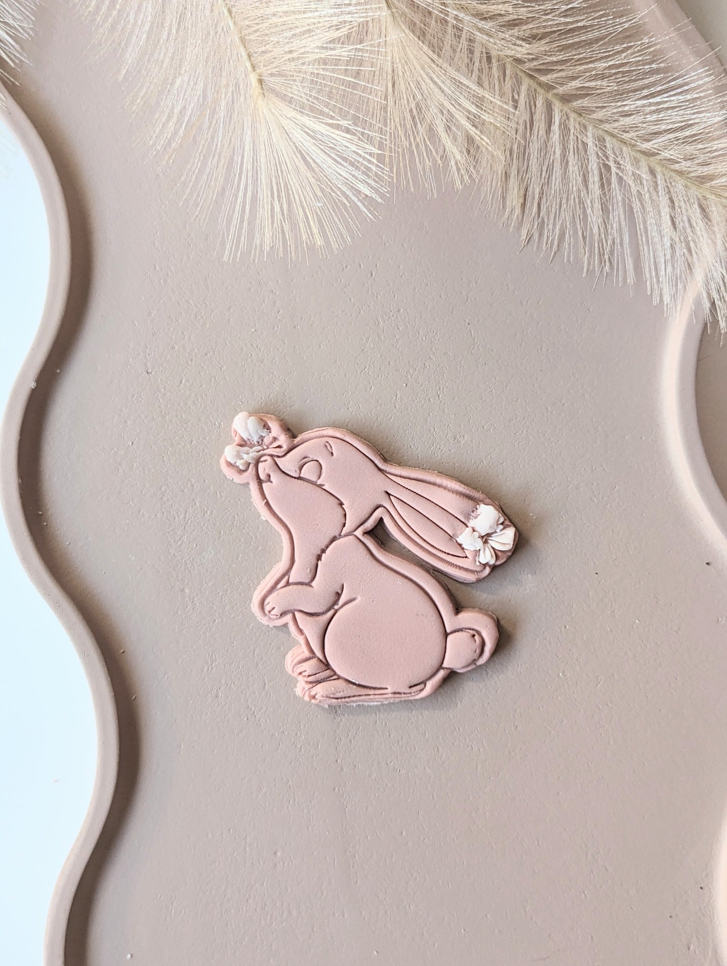Bunny Rabbit Smelling Flowers Embosser and Cutter