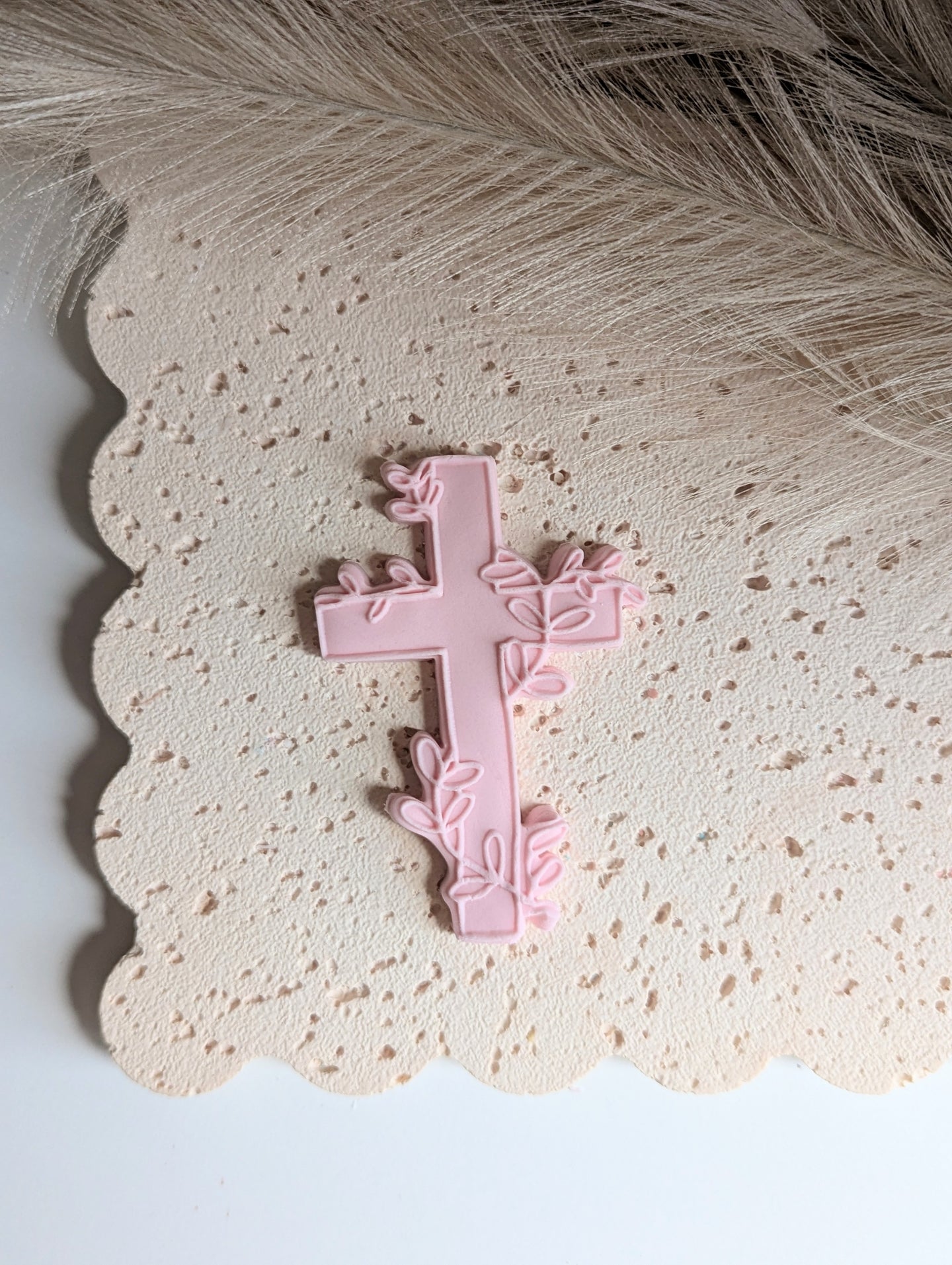 Cross with Leafy Vine Debosser and Cutter