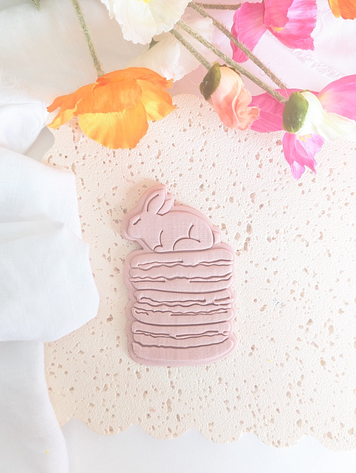 Easter Bunny on Macaron stack Debosser and Cutter