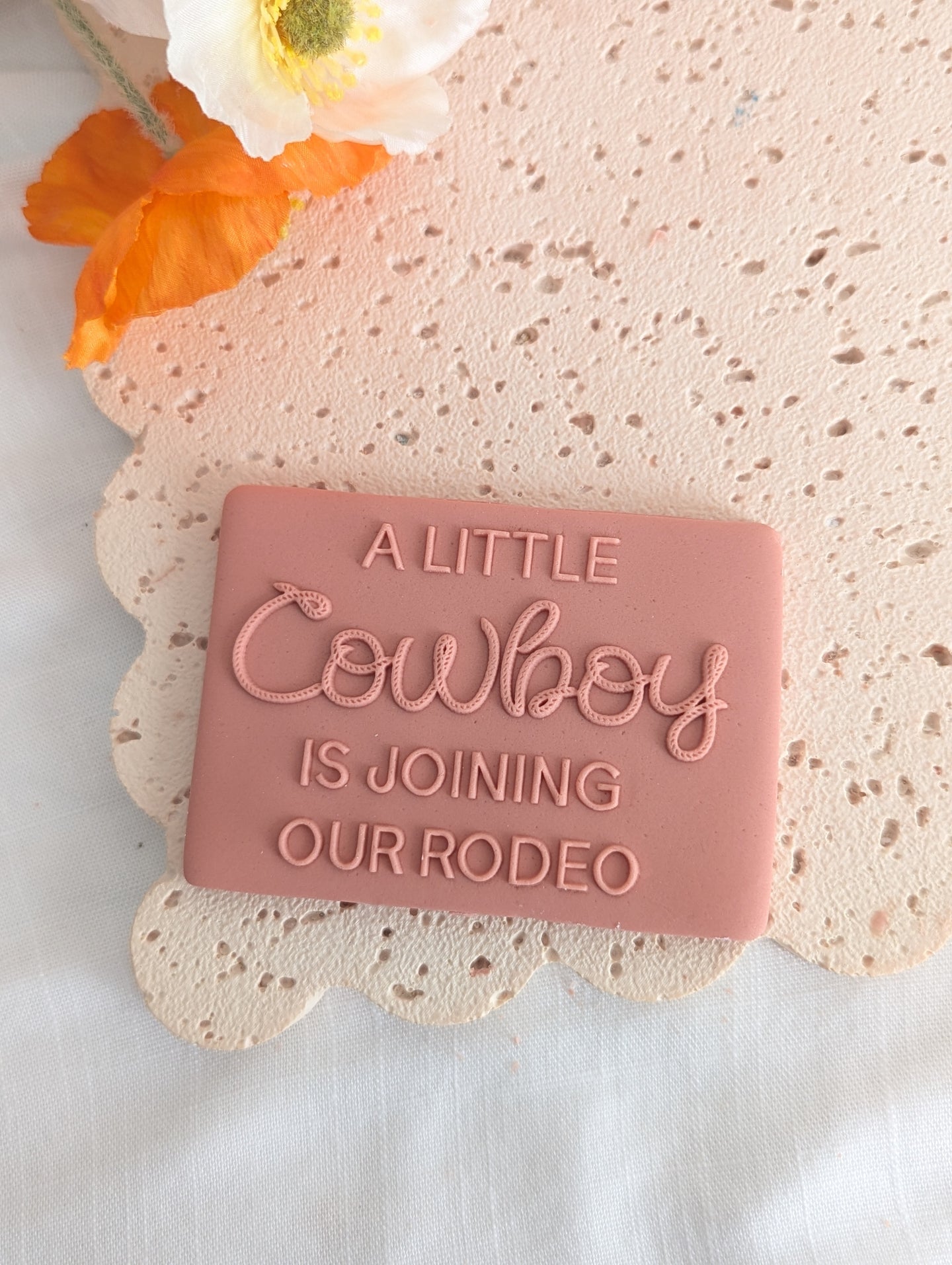 A Little Cowboy is joining our rodeo Fondant Debosser