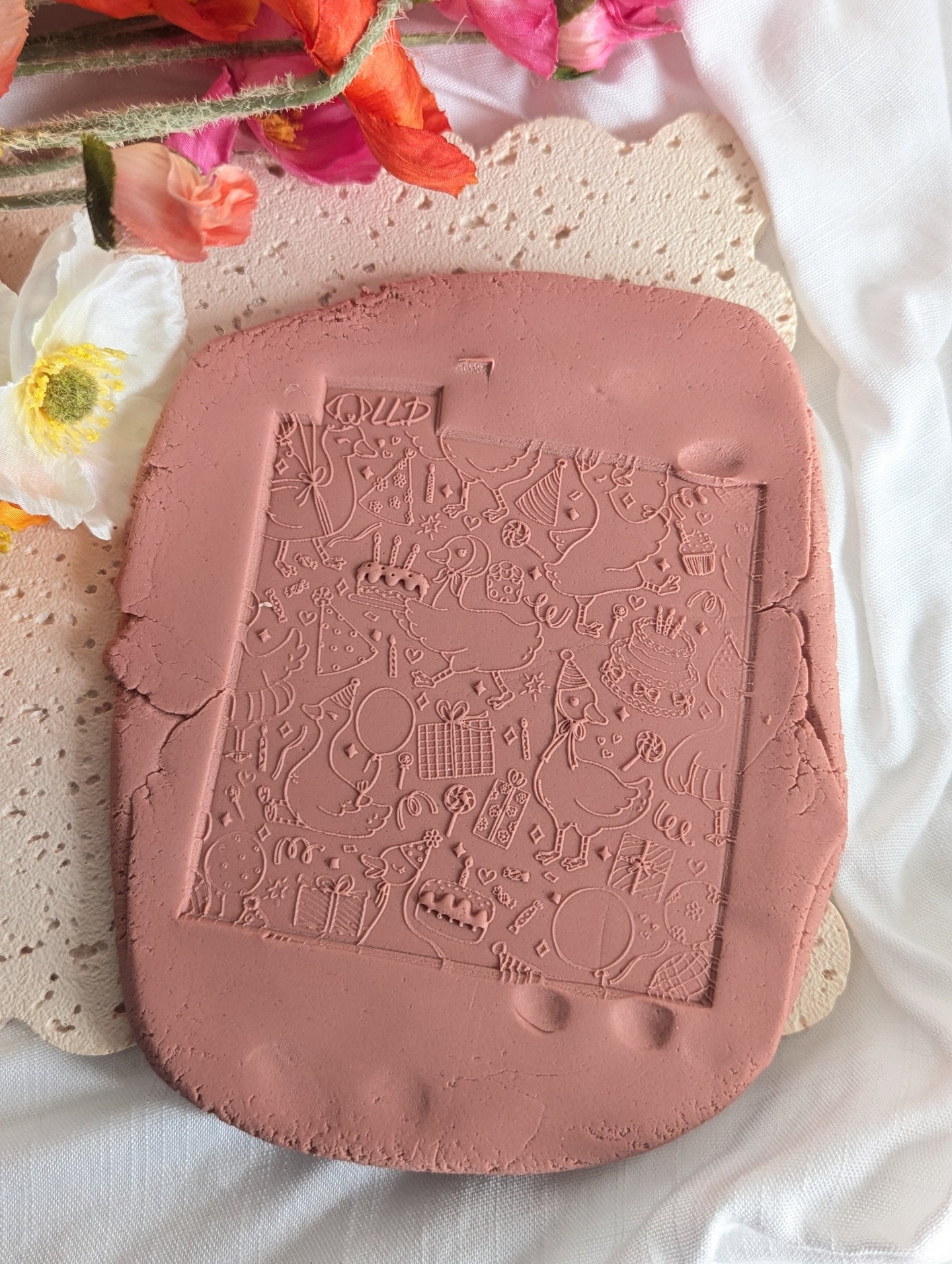 One Silly Goose Pattern Fondant Debosser