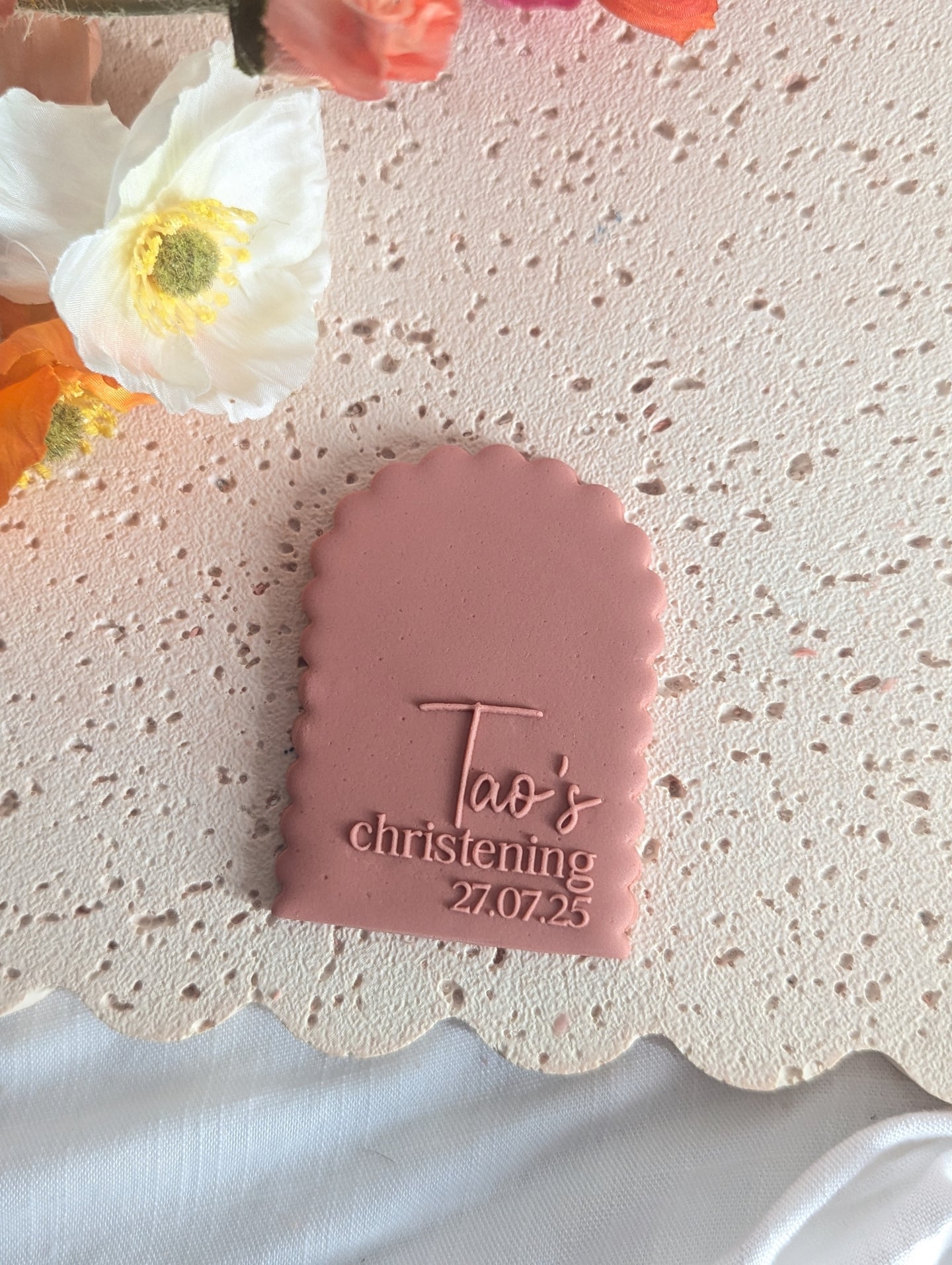 Personalised christening Fondant Debosser