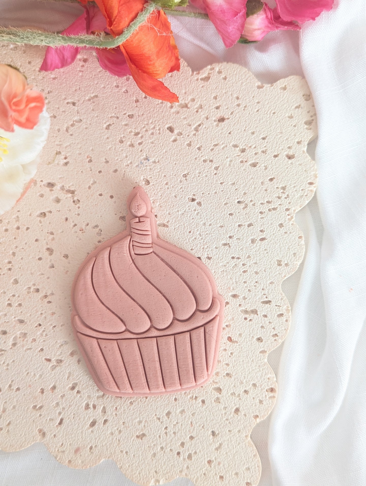 Cupcake with candle Debosser and Cutter