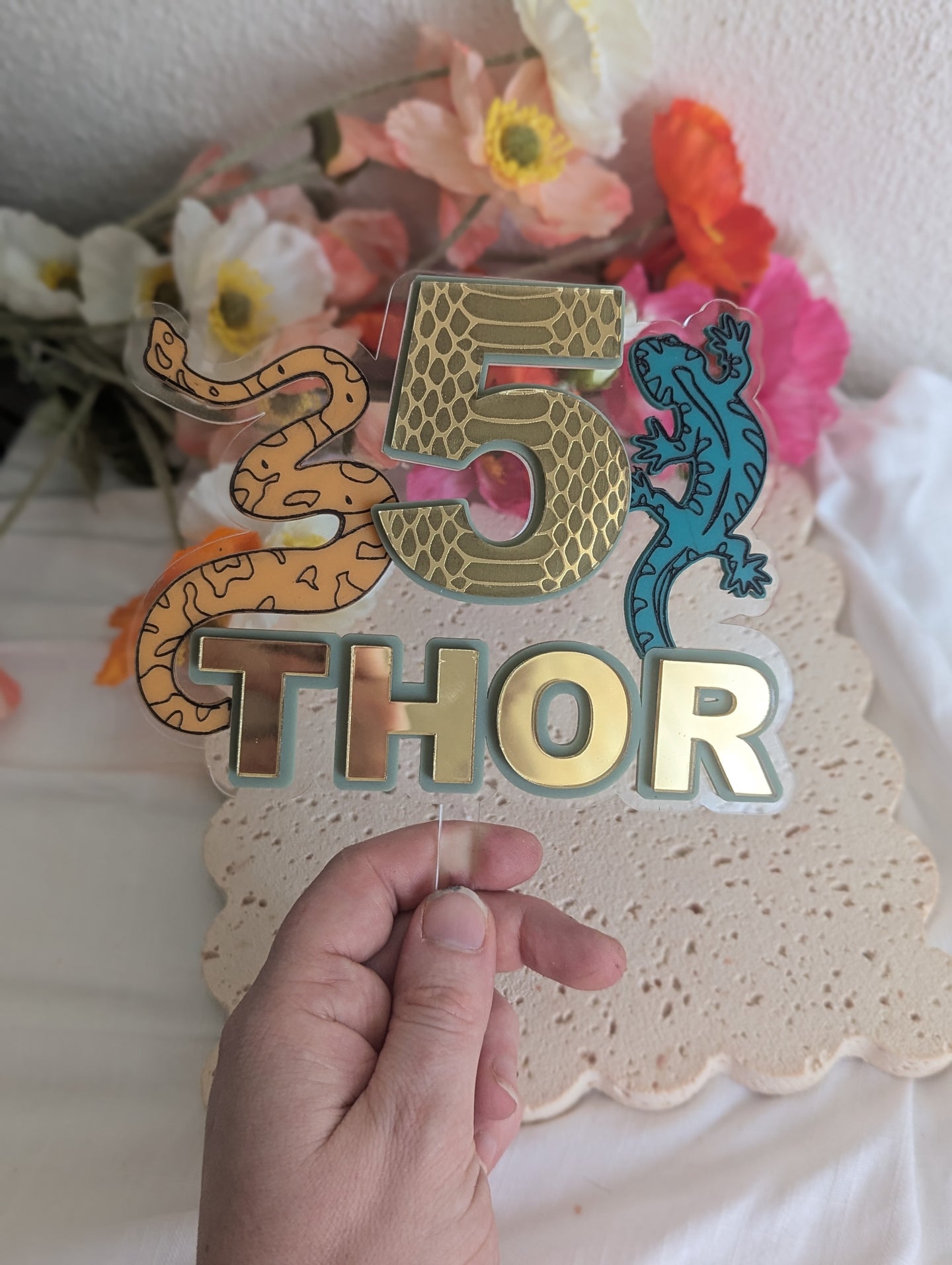 Reptile personalised Cake Topper