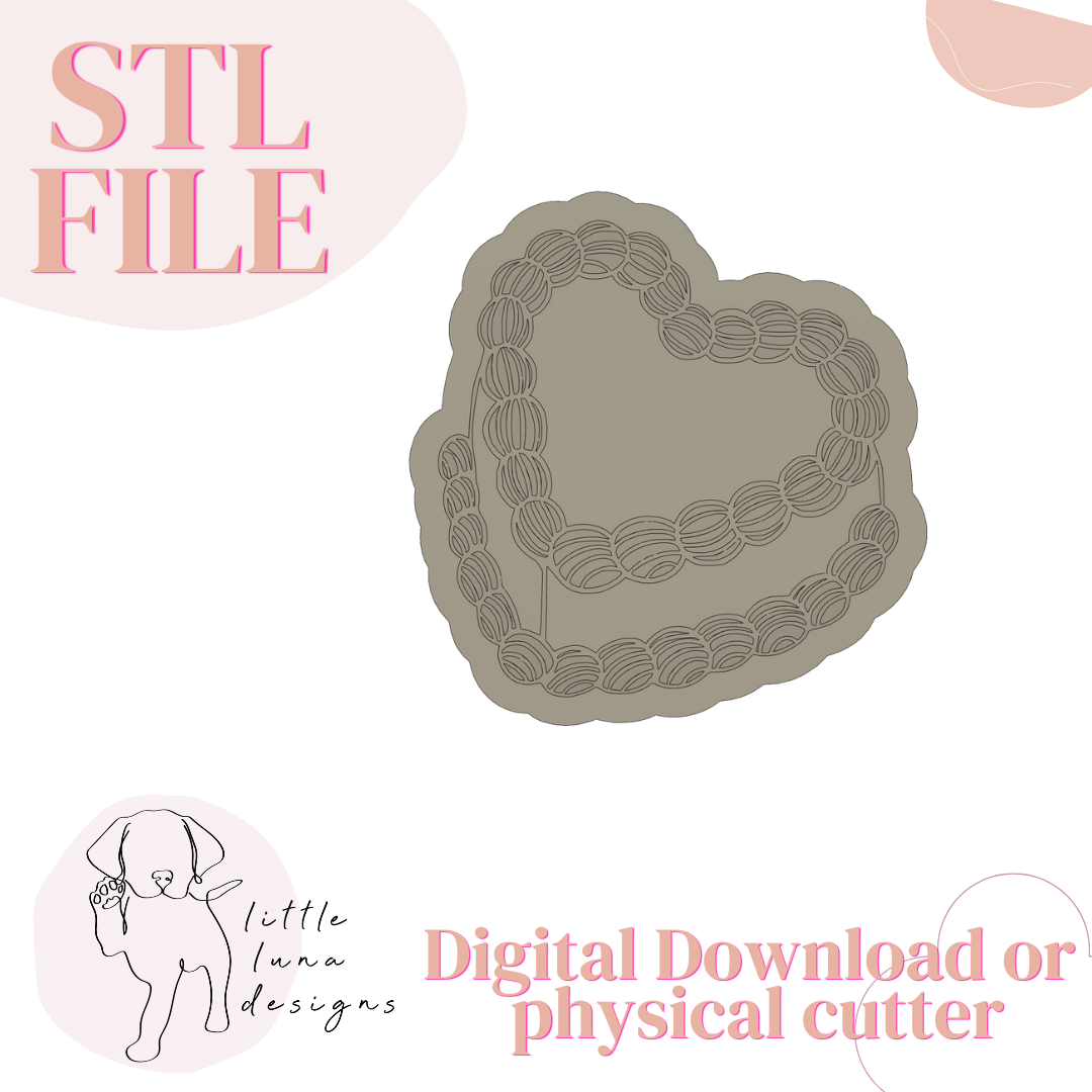 Vintage Cake debosser and cutter STL File or physical procuct available