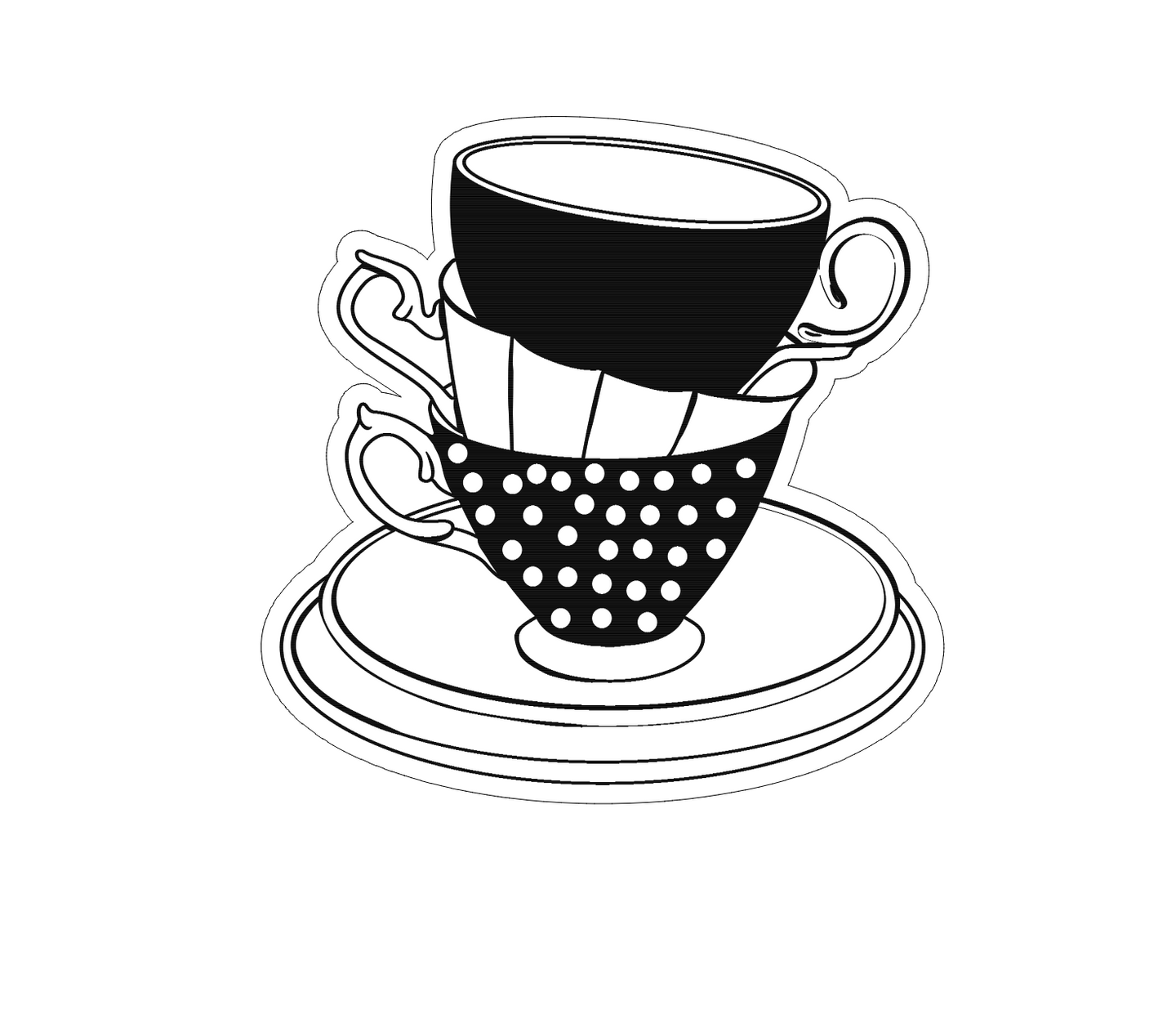 Stacked Teacups Debosser and Cutter