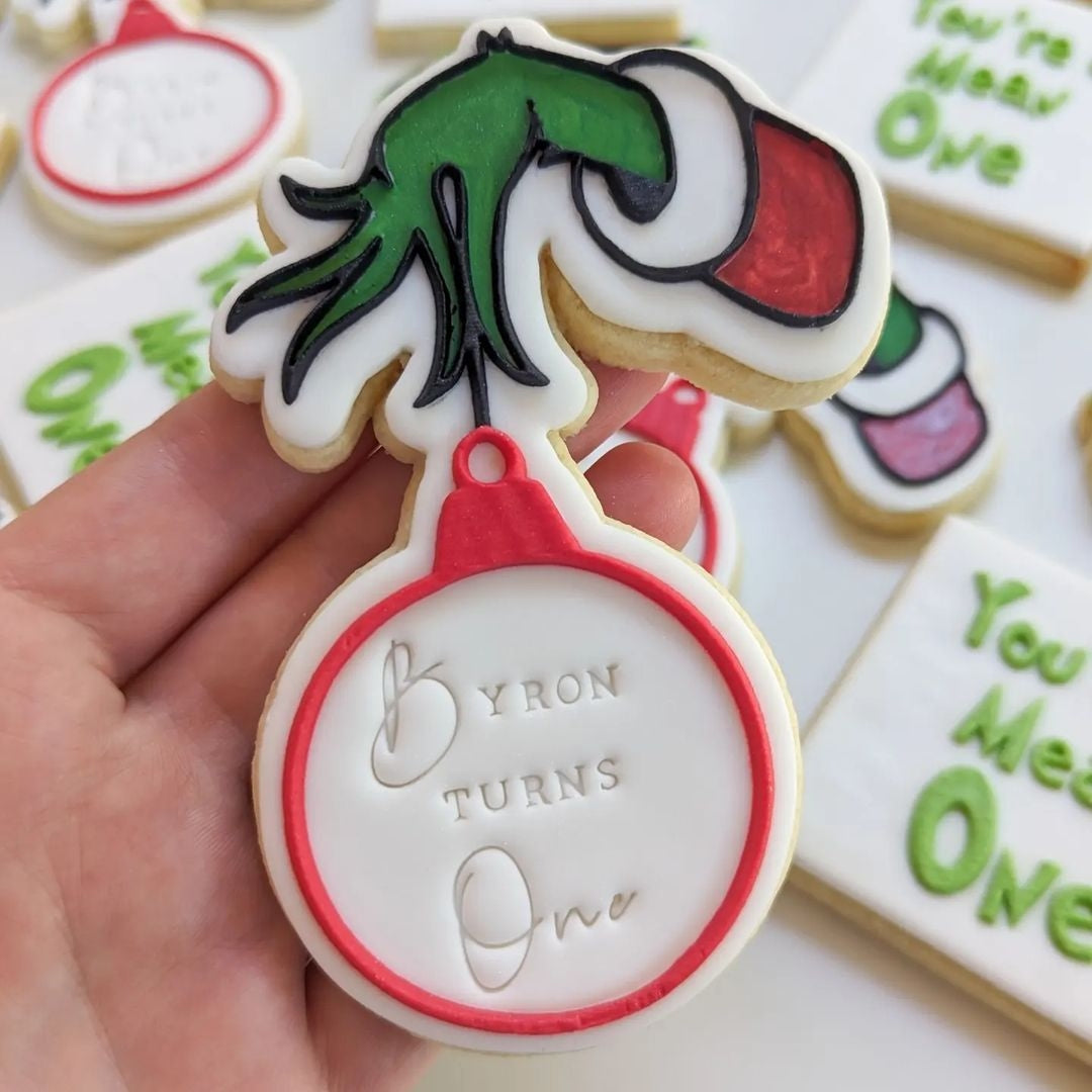 Grinch Hand Bauble Debosser and Cutter