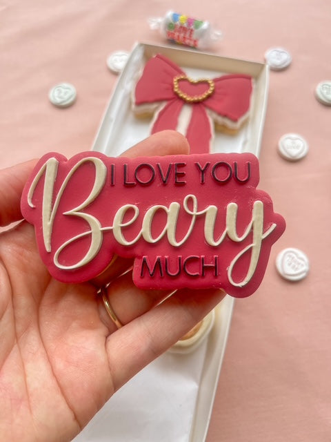I Love you Beary Much debosser and cutter  STL File or physical procuct available
