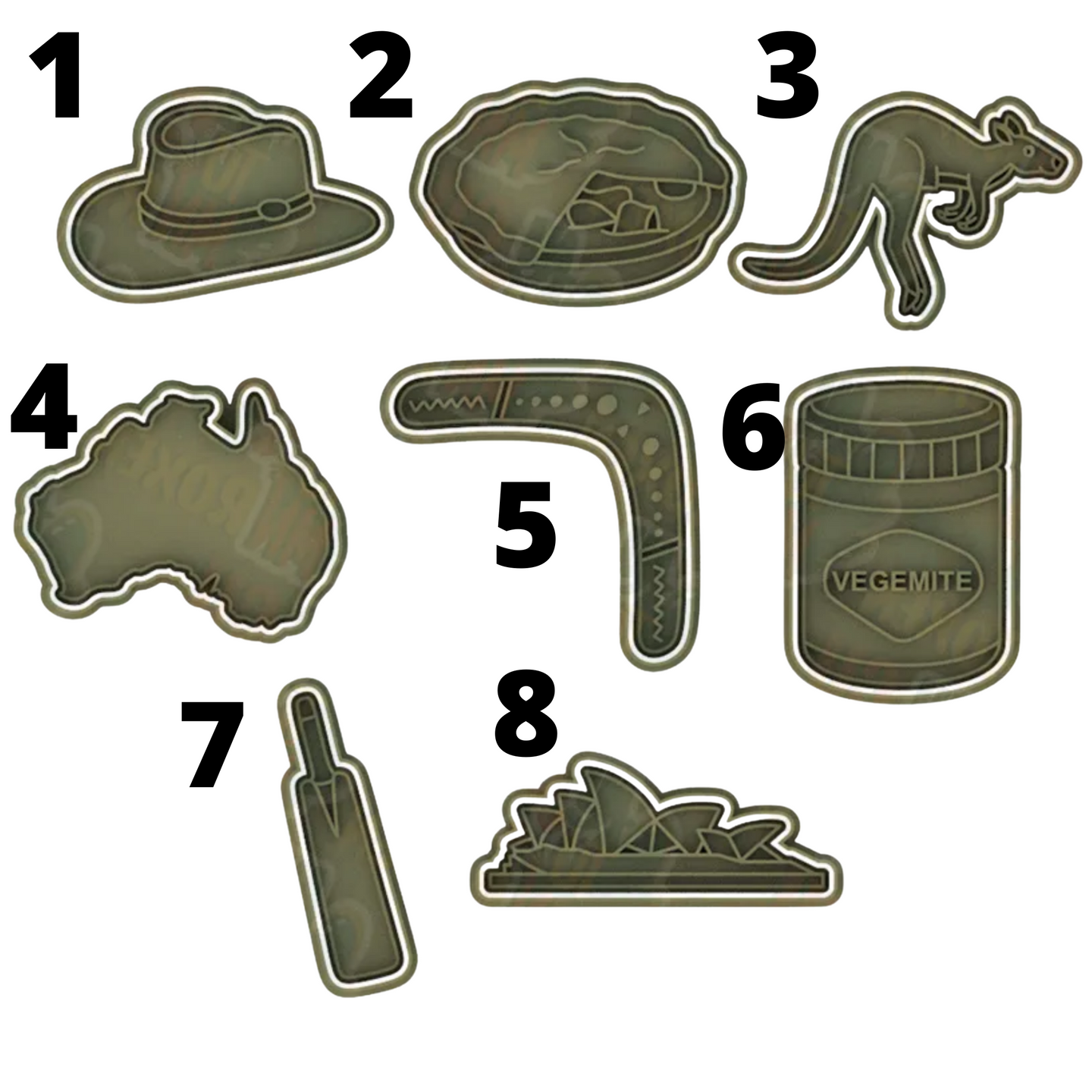 Australia Theme cookie cutters