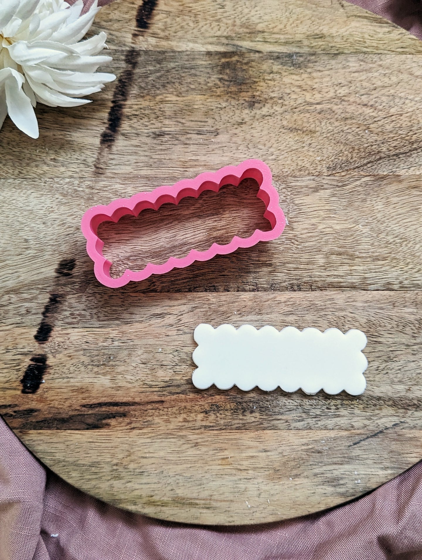 Skinny Scalloped rectangle cookie cutter – Little Luna Designs Australia