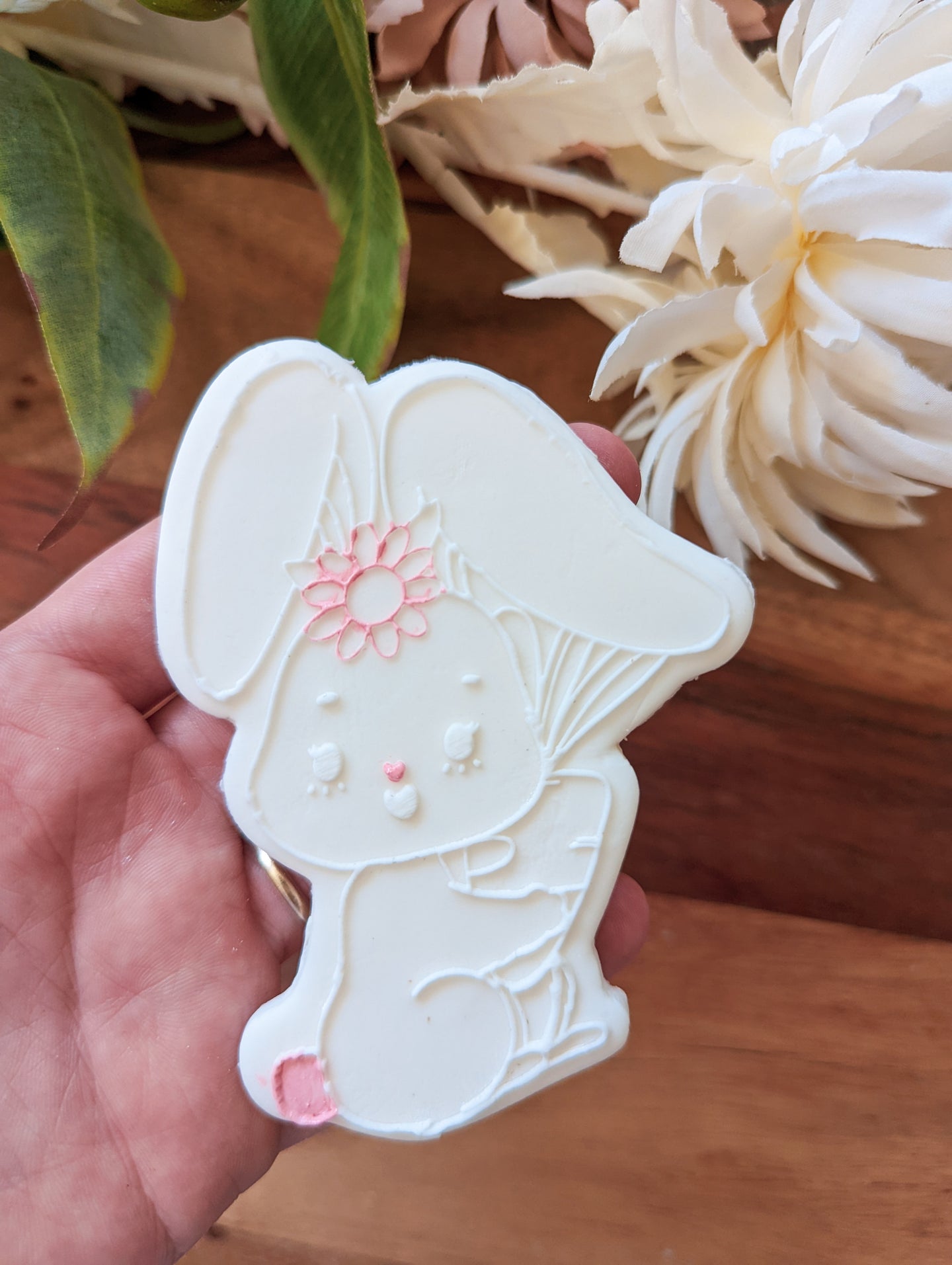 Bunny holding carrot debosser and Cutter