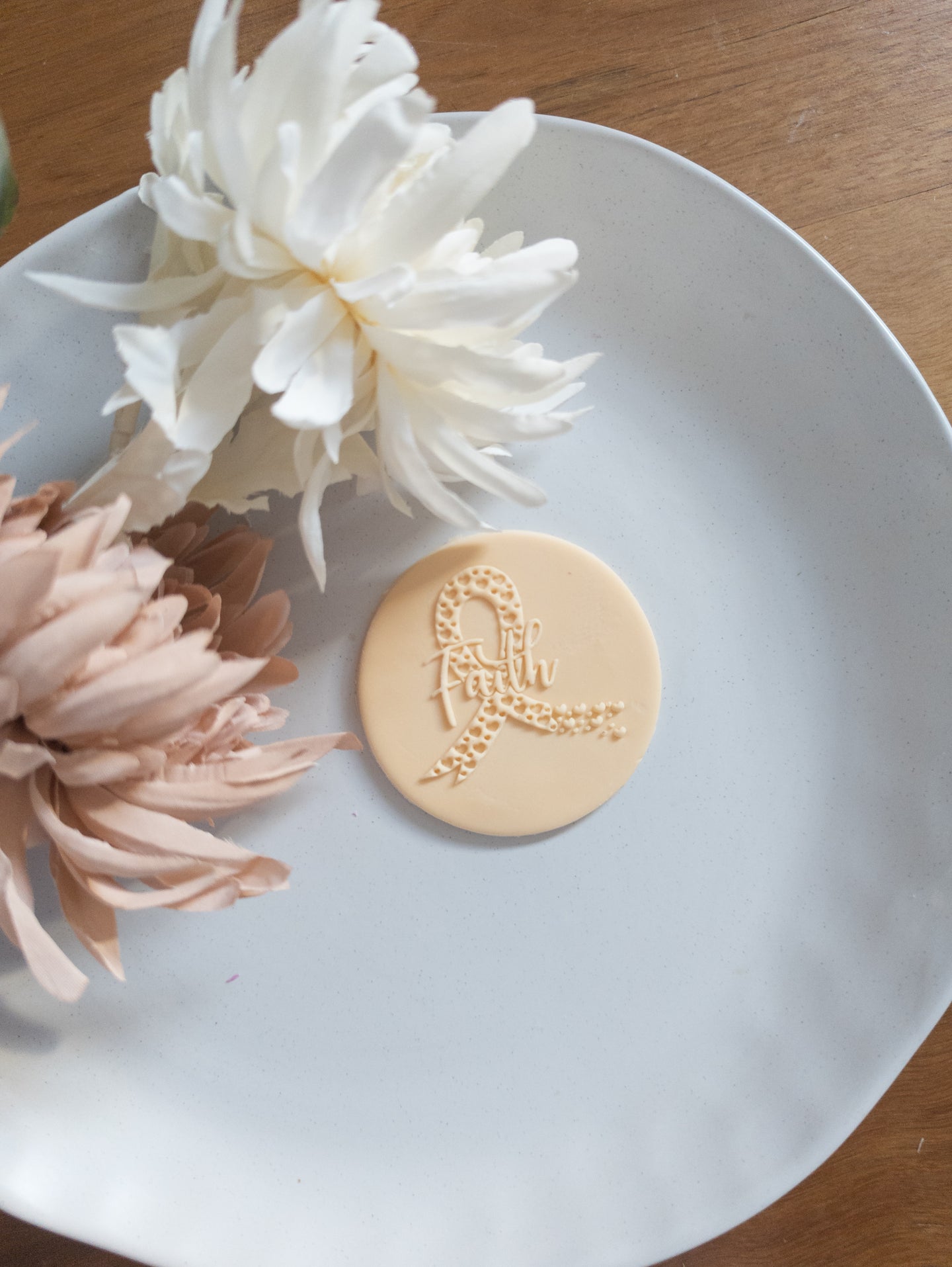 Faith Cancer ribbon Fondant debosser
