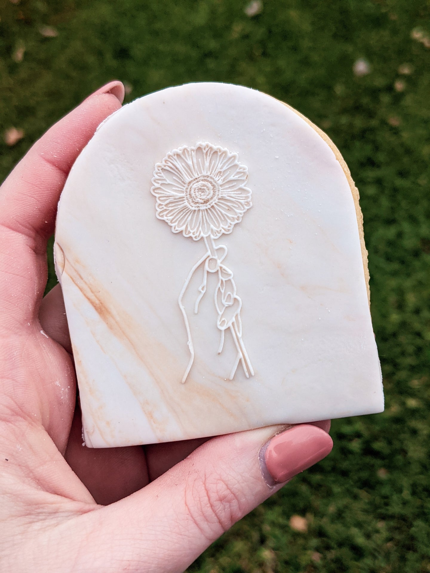 Sunflower Hand Fondant Debosser