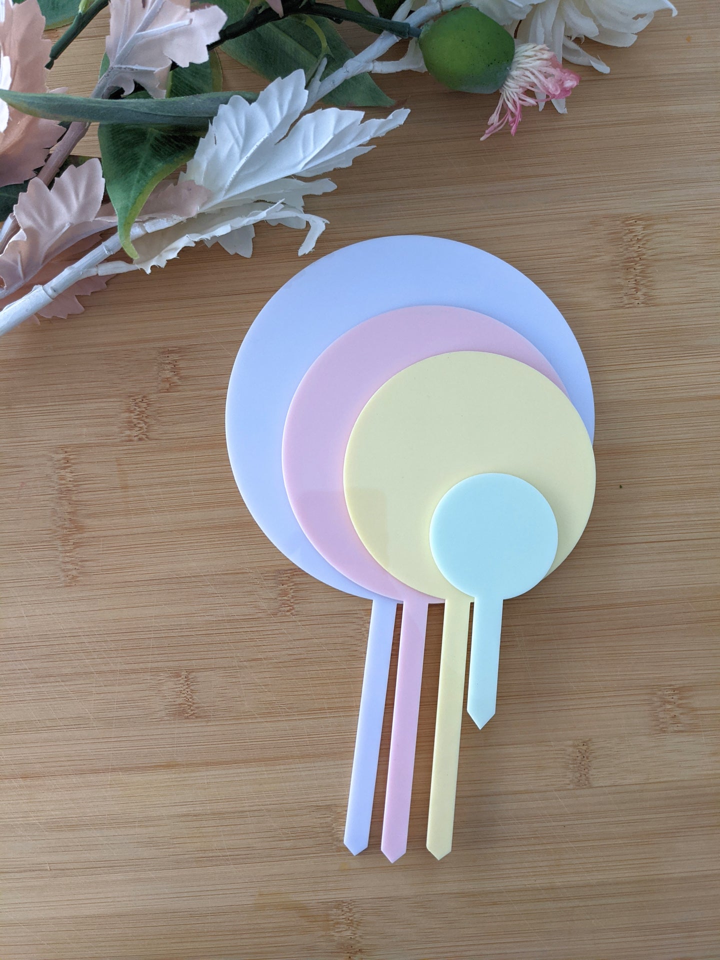 Acrylic Round Blank Cake Topper - 12cm