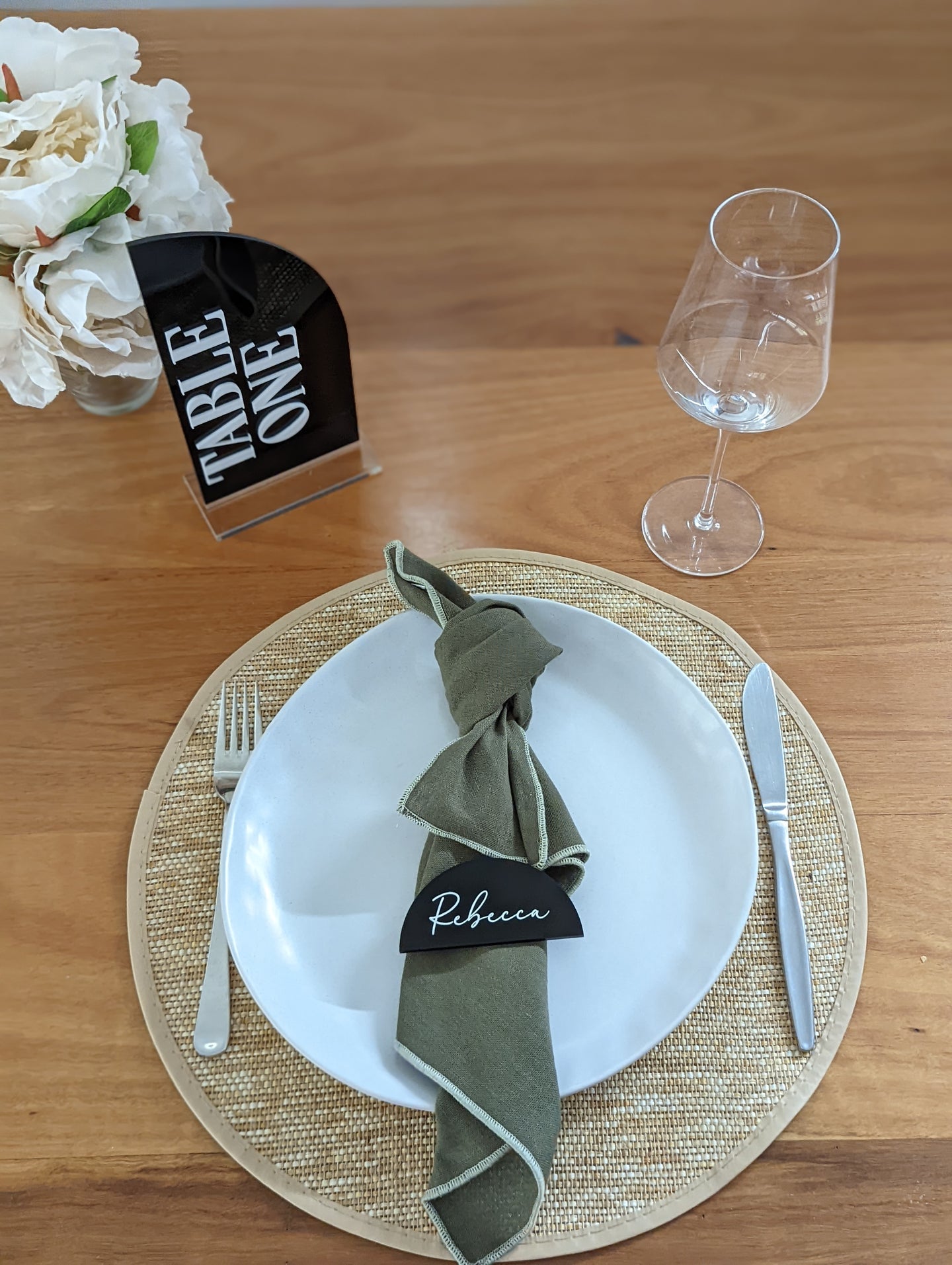 Half Circle Acrylic Name Placecards