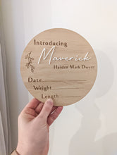 Load image into Gallery viewer, Baby Name Announcement Plaque
