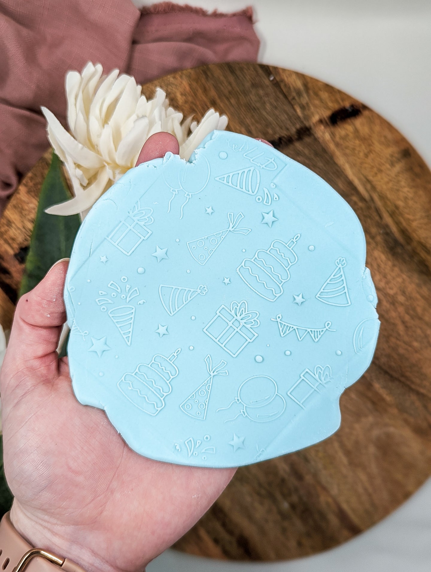 Birthday Party Pattern Fondant debosser