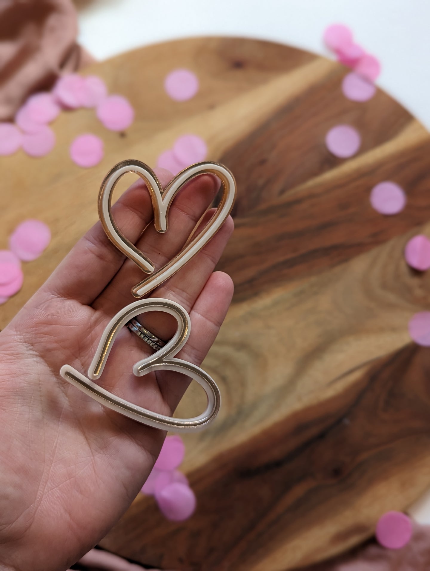 Double Layer Heart Cupcake Toppers