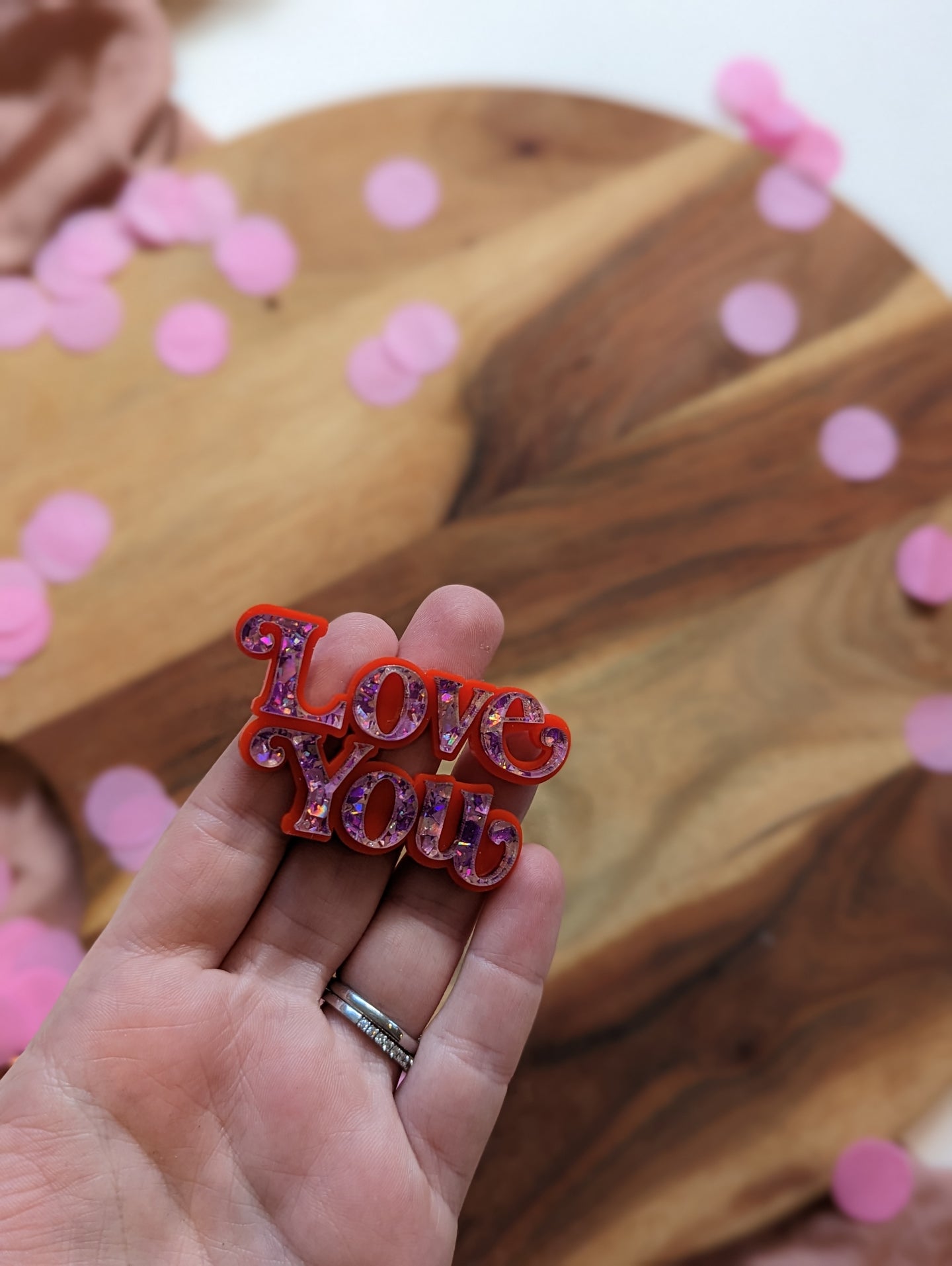 Double Layer Love You Cupcake toppers