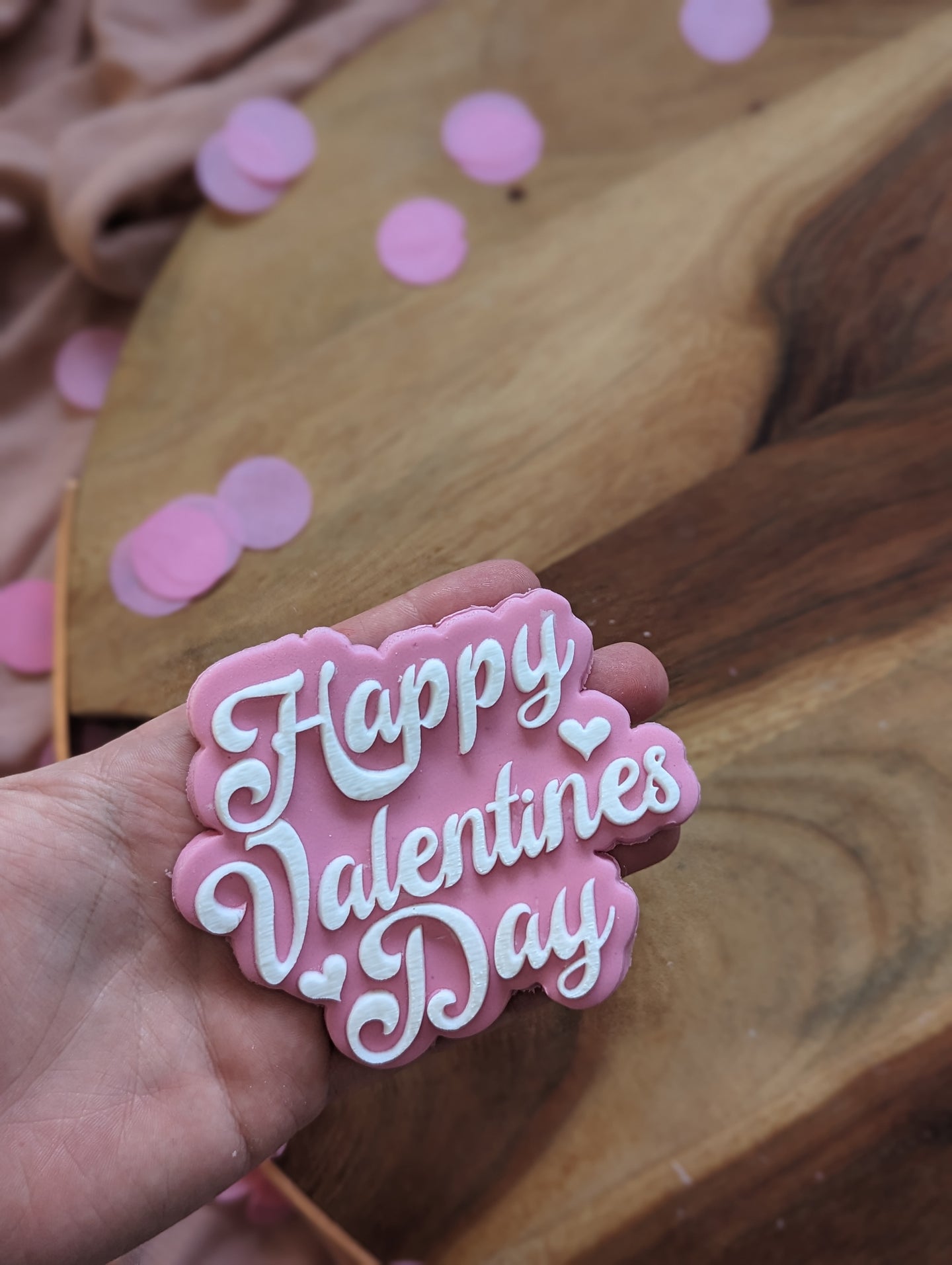 Retro Happy Valentines Day Debosser and cutter STL File or physical procuct available