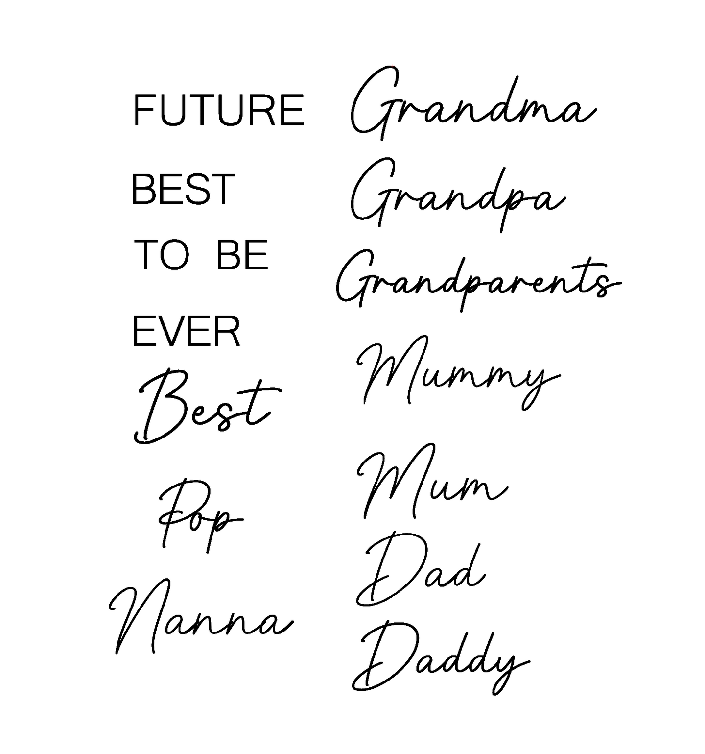 Single Word Embossers - Family set