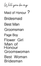 Load image into Gallery viewer, Single Word Embossers - Bridal Party proposal set
