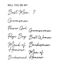 Load image into Gallery viewer, Single Word Embossers - Bridal Party proposal set
