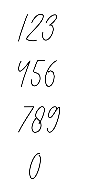 Single Number Embossers - CURSIVE FONT - Acrylic Pad holder option