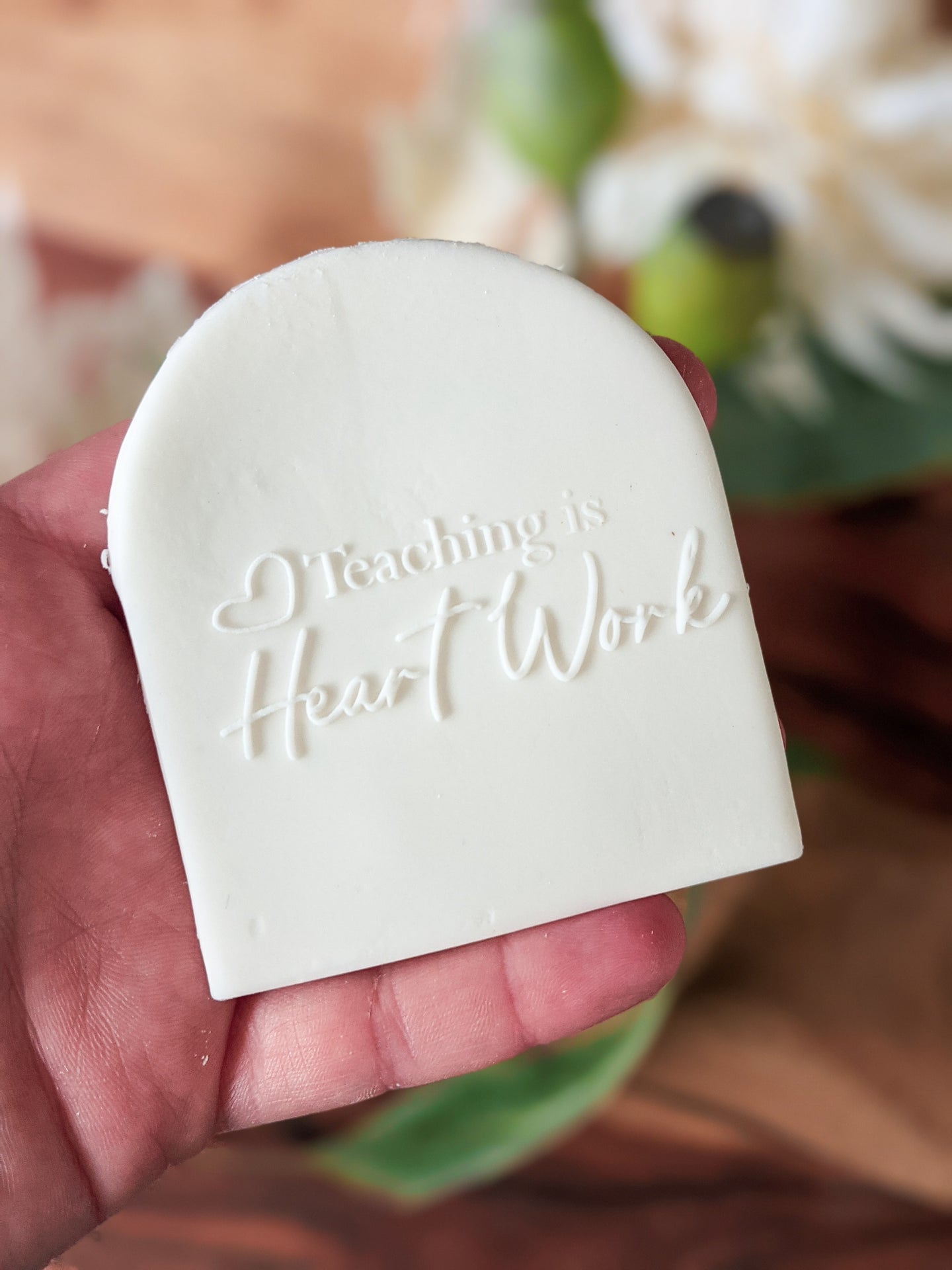 Teaching is Heart Work Fondant debosser