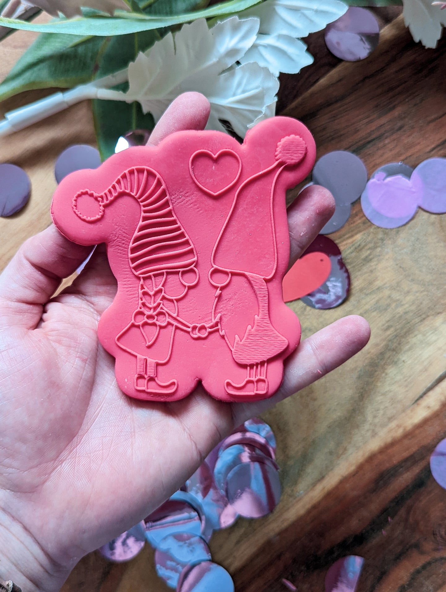 Valentines Gnomes debosser and cutter