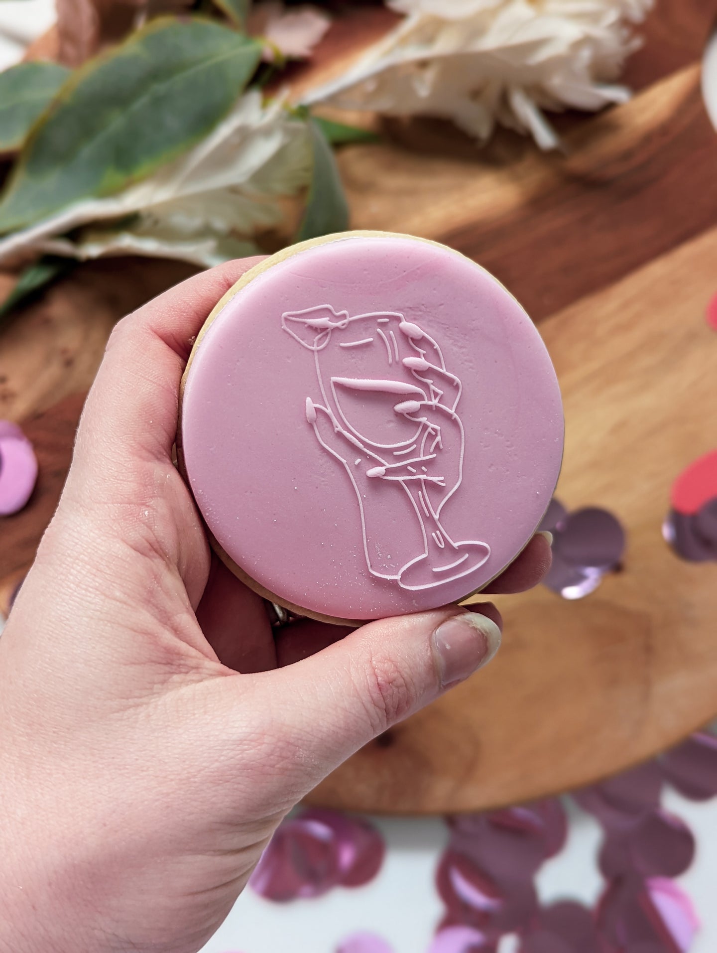Sipping Wine Fondant debosser