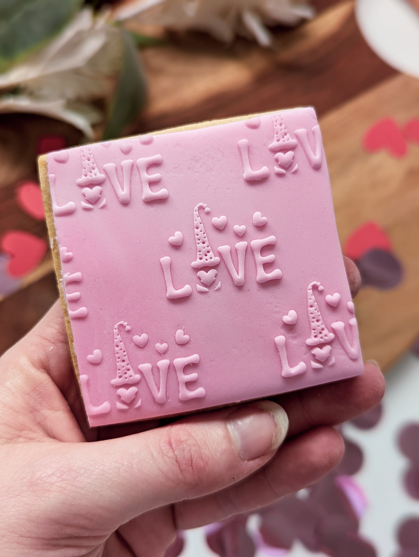 Gnome Love Pattern Fondant debosser