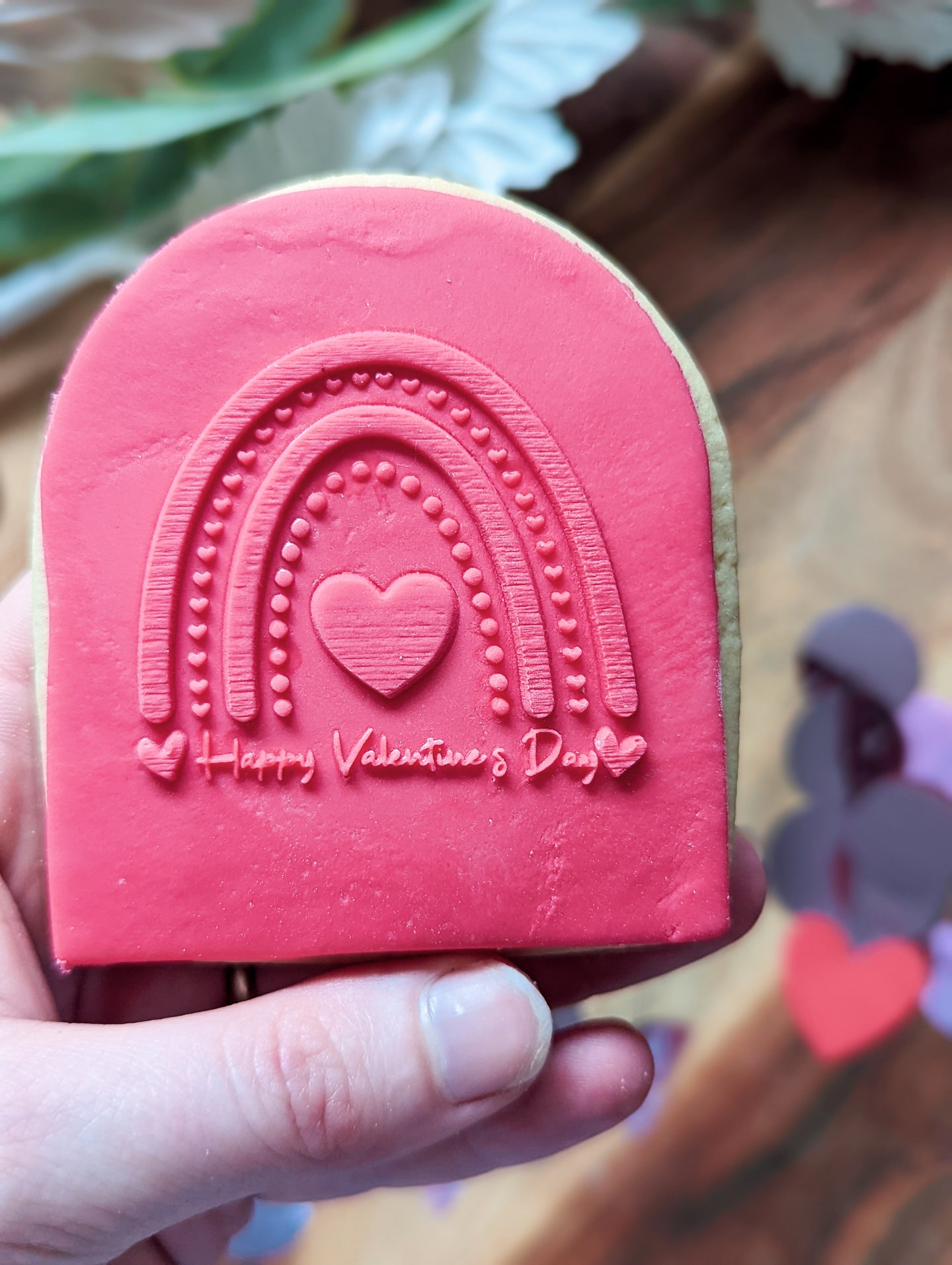 Valentines Day Rainbow Fondant debosser