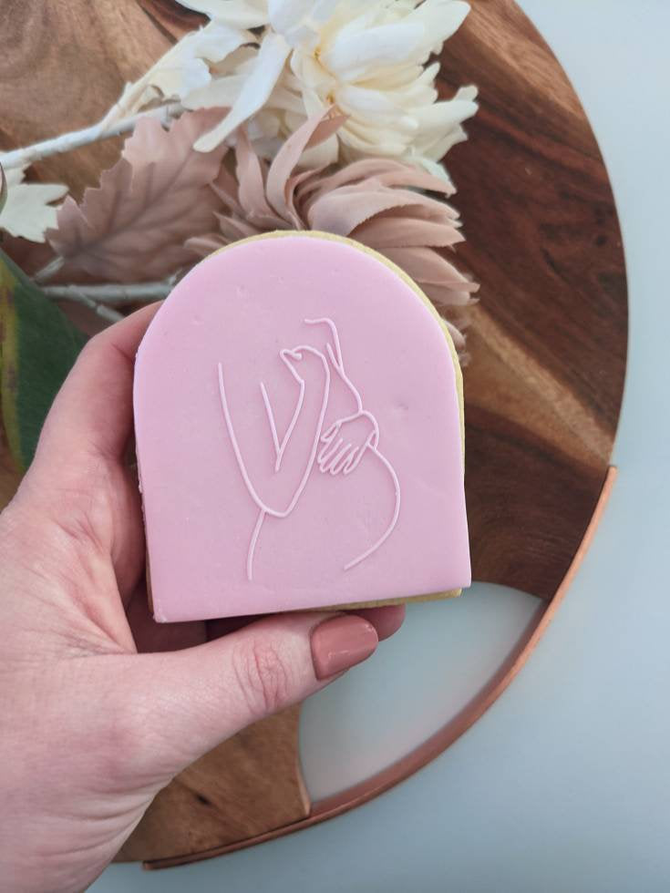Pregnant women outline Fondant debosser